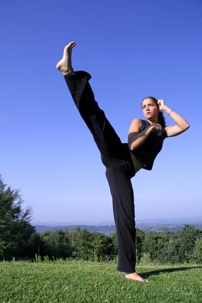 Woman Executing High Kick