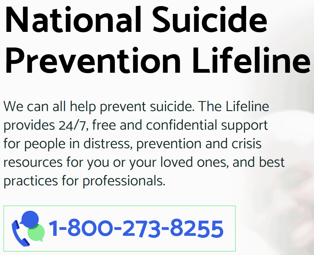 National Suicide Prevention Telephone Number | Fighting Arts Health Lab