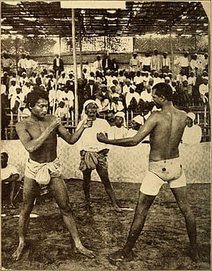 Late 19th century Lethwei match in Myanmar Late 19th century Lethwei match in Myanmar