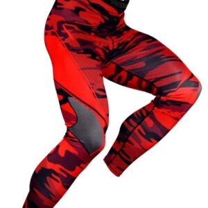 Men's Premium BJJ Spats | Geometric Collection Camo Red