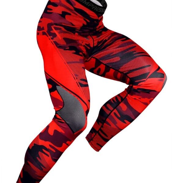 Men's Premium BJJ Spats | Geometric Collection Camo Red
