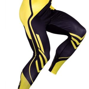 Men's Premium BJJ Spats | Geometric Collection Yellow on Black
